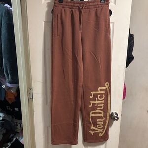Von Dutch Brown Wide Leg Pants